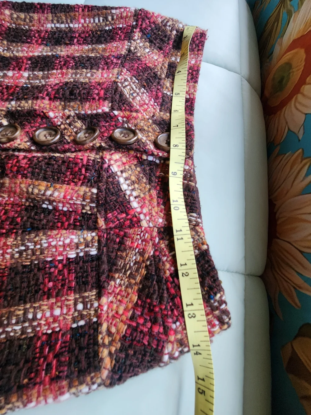 LOFT Plaid Tweed Skirt in Pink, Brown & Cream